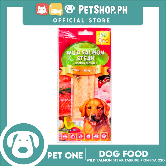Pet One Wild Salmon Steak, Chicken Flavor 22g Taurine And Omega 3 And 6 (For Dogs)