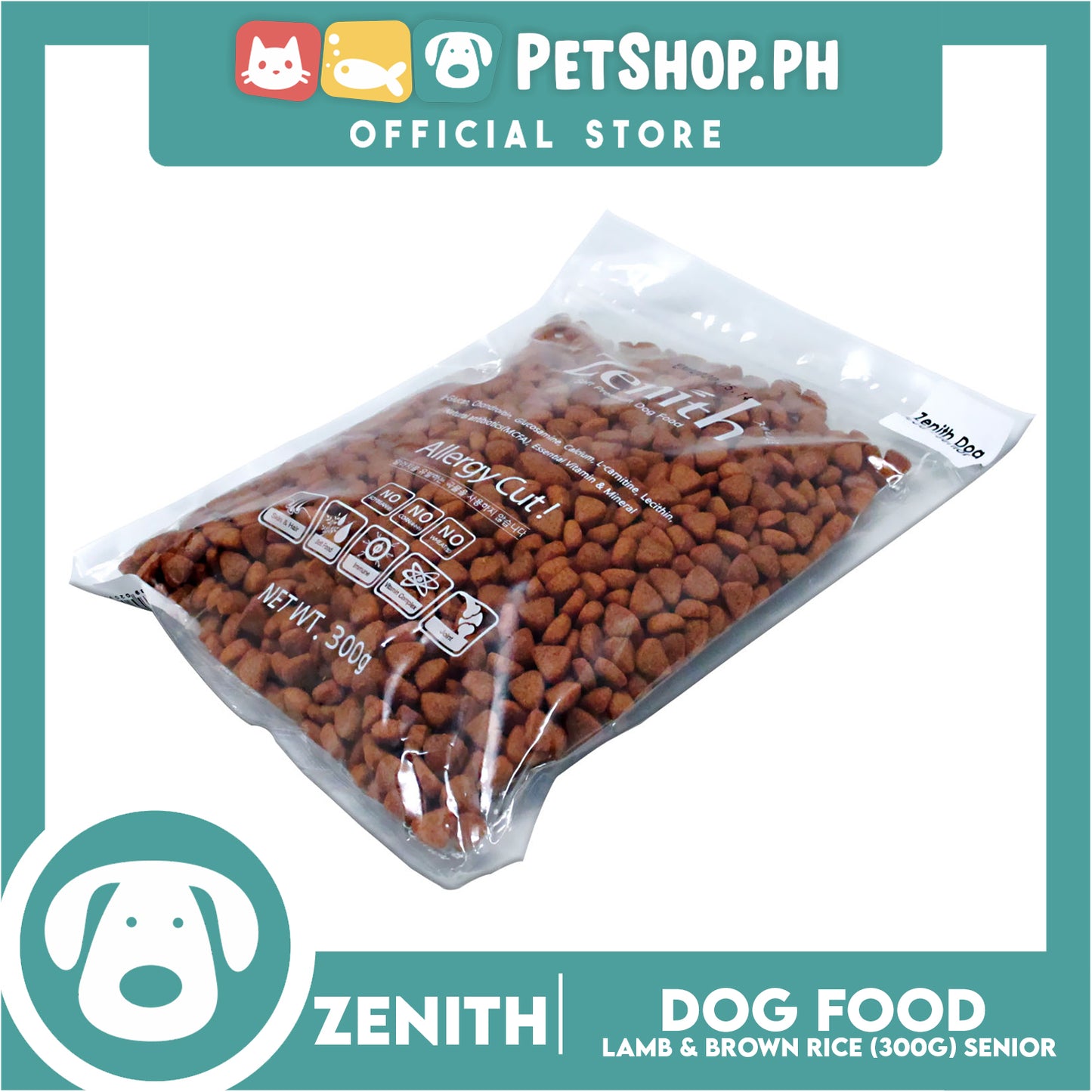 Zenith Soft Premium Allergy Cut, Grain Free For Light And Senior Dog Food 300g (Lamb And Brown Rice) 2035 Dog Dry Food