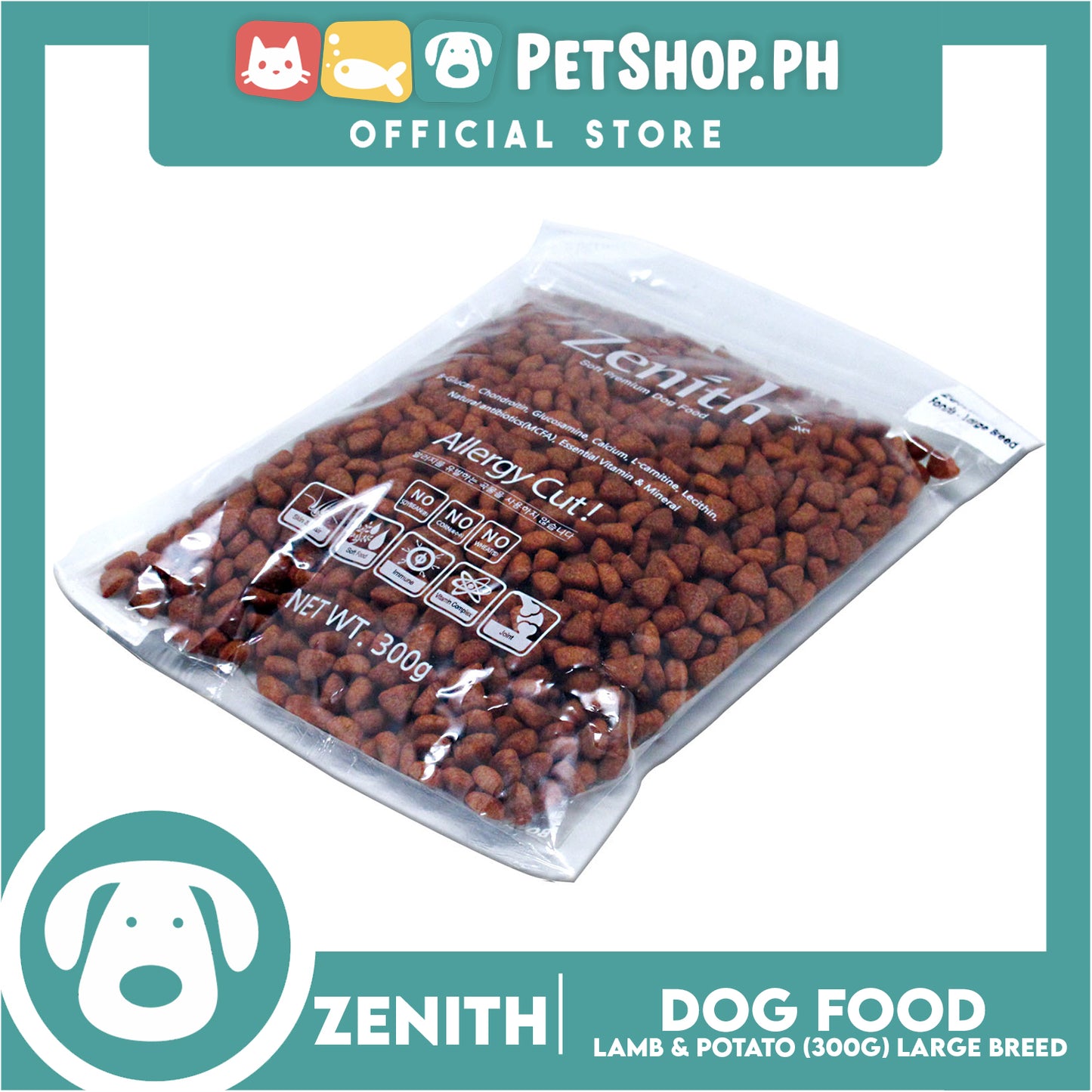 Zenith Soft Premium Allergy Cut Dog Food For Large Breed 300g (Chicken Breast And Brown Rice) 2033 Dog Dry Food