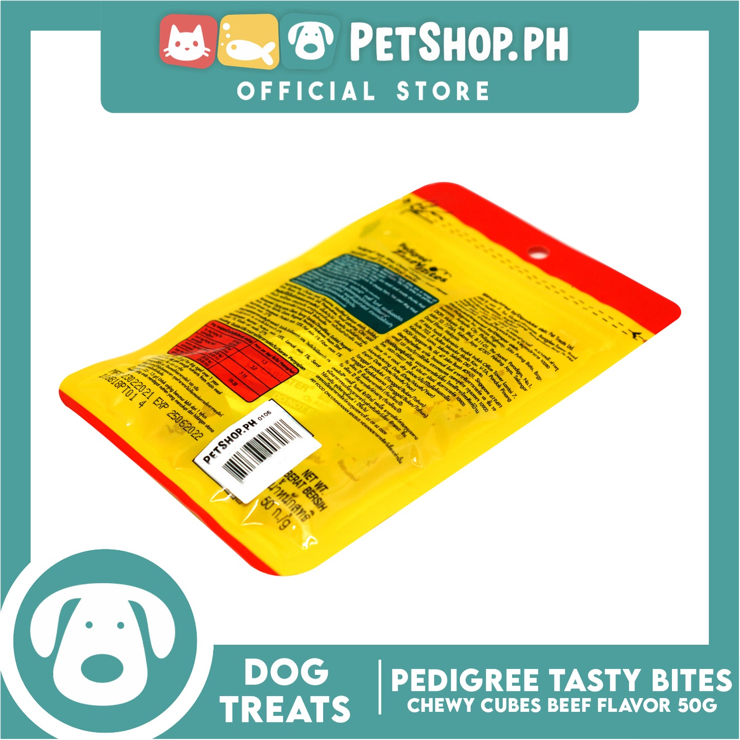 Pedigree Tasty Bites Chewy Cubes Beef Flavor 50g