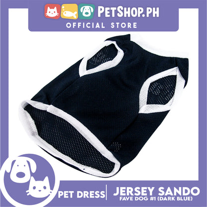 Pet Sando Dri-fit Jersey Blue DG-DF01 (Medium) for Small Dog Dri-fit Breathable Jersey, Pet Sport Clothes