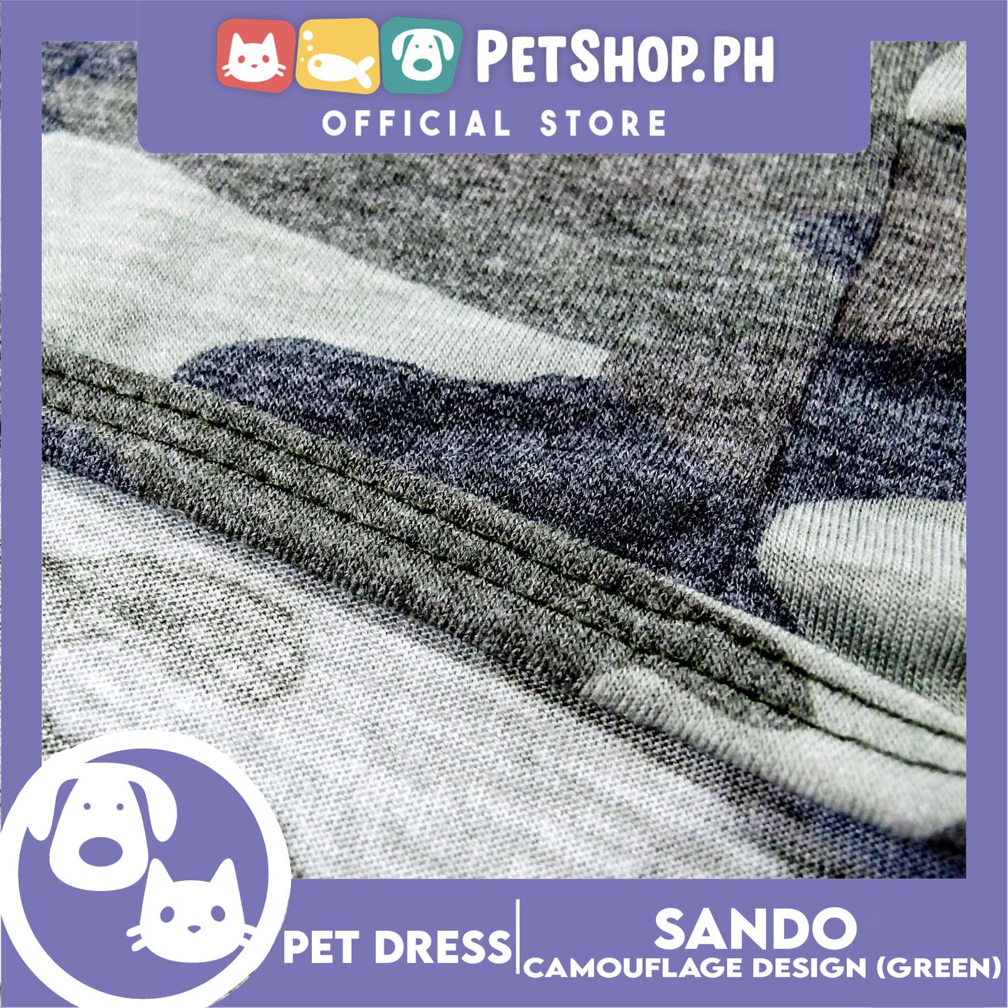 Pet Shirt Camouflage Design Sleeveless Gren (Medium) for Puppy, Small Dogs and Cats- Sando Breathable Clothes, Pet T-shirt