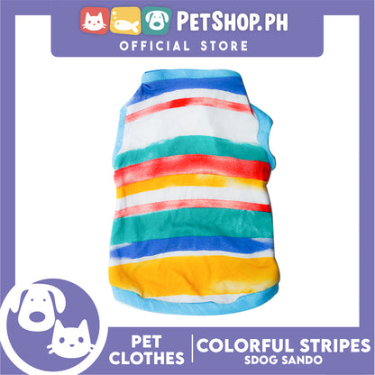 Pet Shirt Colorful Stripes Sando Shirt (Large) Perfect Fit for Dogs and Cats