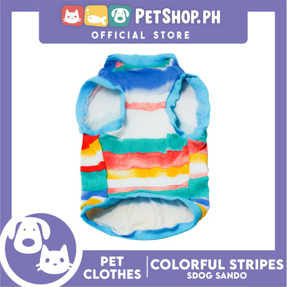 Pet Shirt Colorful Stripes Sando Shirt (Medium) Perfect Fit for Dogs and Cats