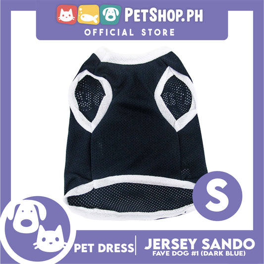 Pet Sando Dri-fit Jersey Blue (Small) for Small Dog- Dri-fit Breathable Jersey, Pet Sport Clothes