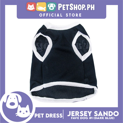 Pet Sando Dri-fit Jersey Dark Blue (Extra Large) for Small Dog Dri-fit Breathable Jersey Pet Sport Clothes
