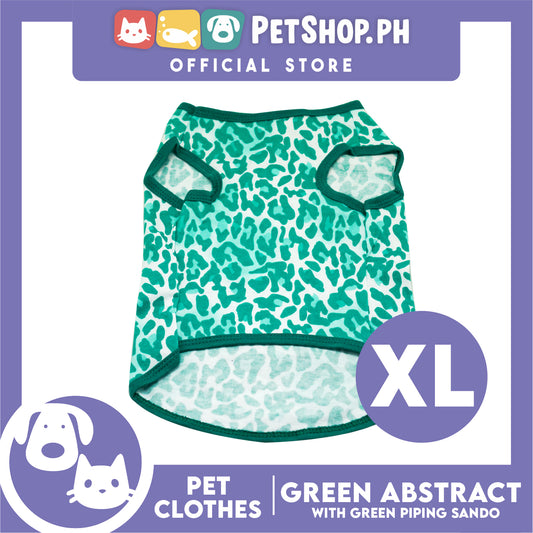 Pet Sando Green Abstract with Green Pipping Sando (Extra Large) for Small  Breathable Jersey