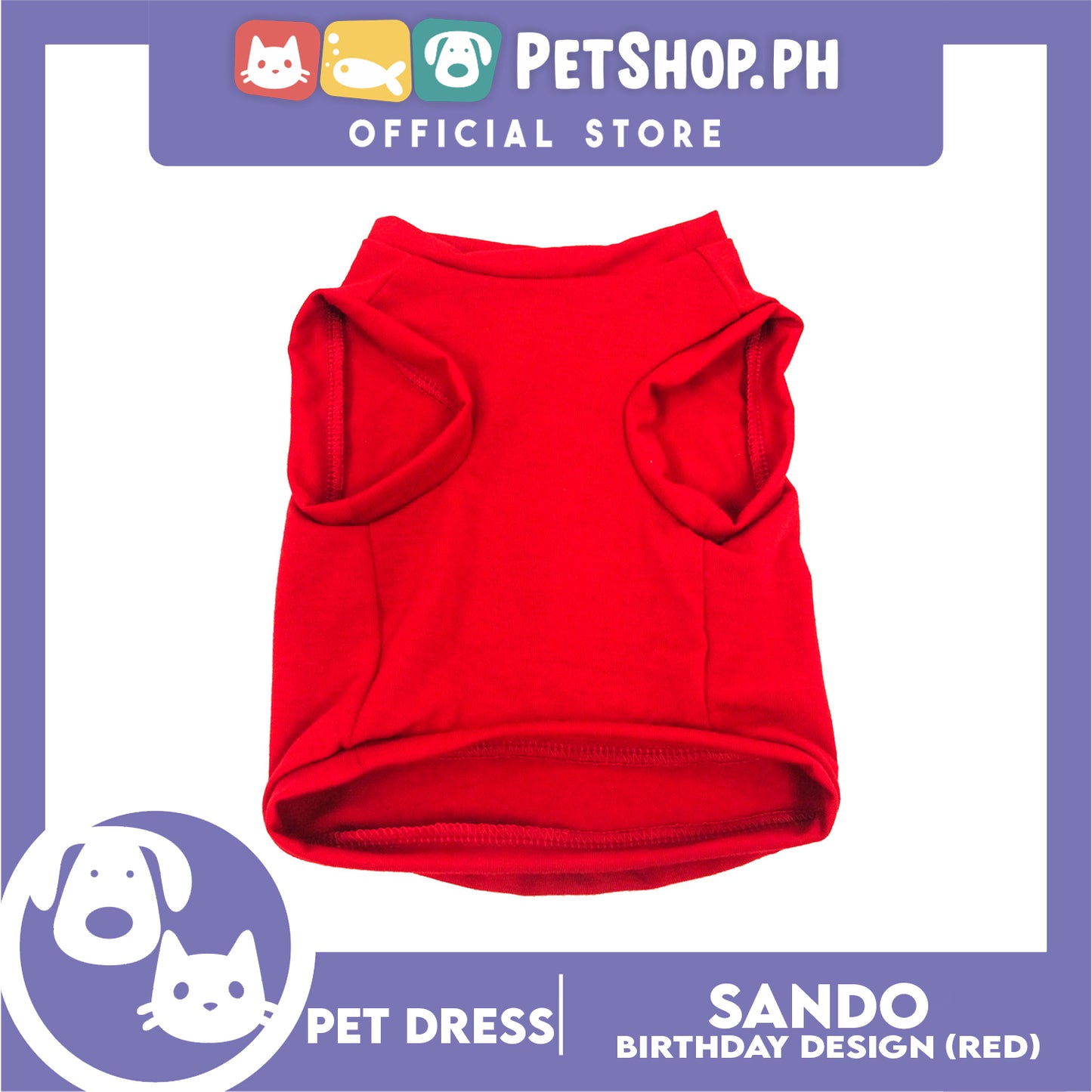 Pet Shirt Sleeveless (Large)  with It's My Birthday at Back for Puppy, Small Dog, & Cat- Sando Breathable Clothes, Pet T-shirt, Dog Sando