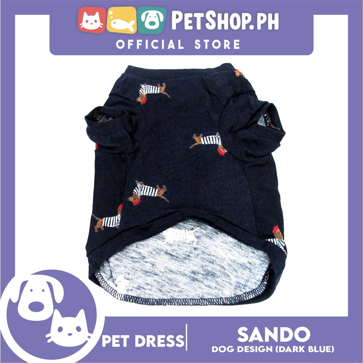Pet T-Shirt Cute Daschund (Large) with Hat Print for Puppy, Small Dog- Breathable Clothes,Pet T-shirt, Sweatshirt