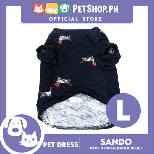 Pet T-Shirt Cute Daschund (Large) with Hat Print for Puppy, Small Dog- Breathable Clothes,Pet T-shirt, Sweatshirt