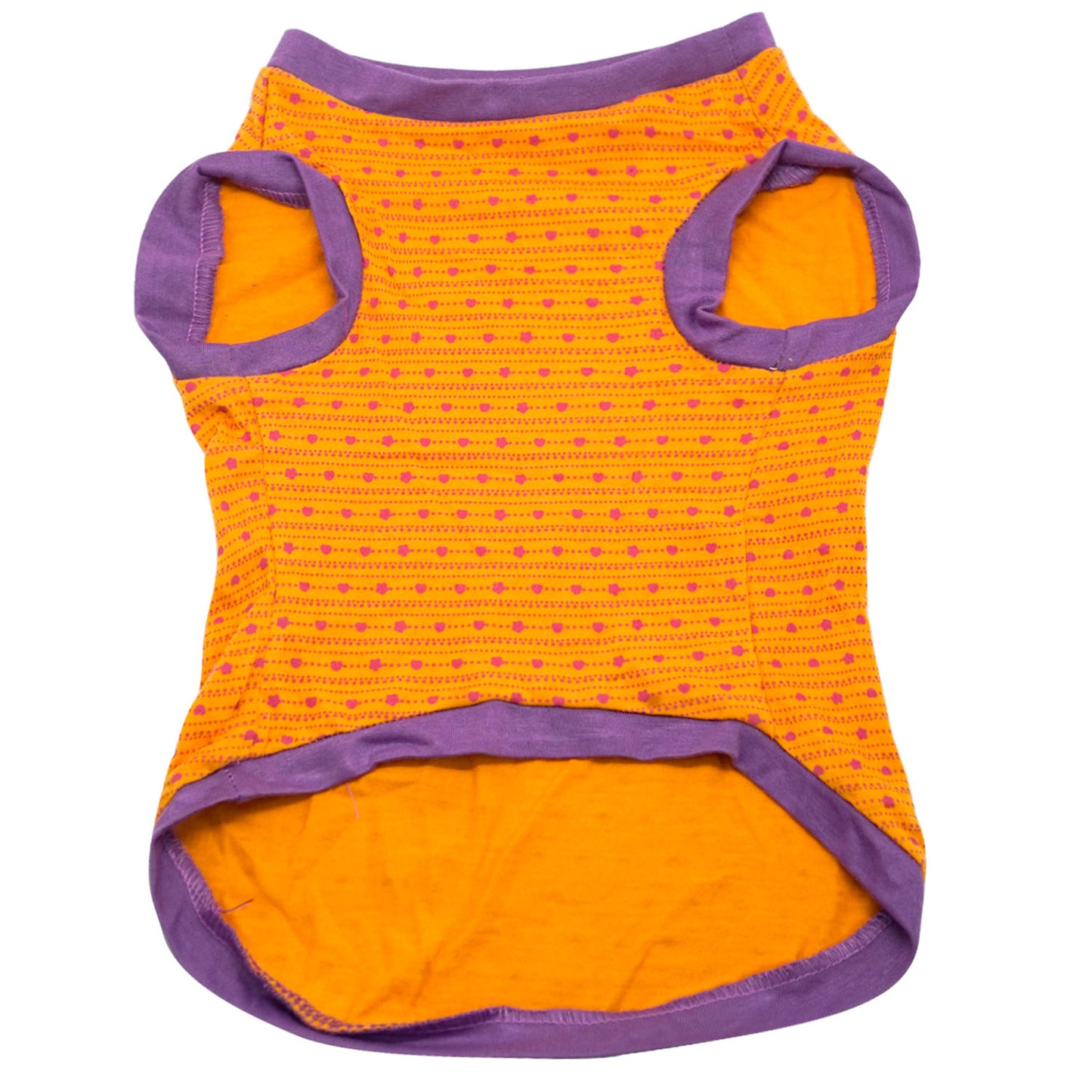 Pet Shirt Orange with Pink Dots Sando (Extra Large) Perfect Fit for Dogs and Cats Cloth