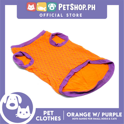 Pet Shirt Orange with Pink Dots Sando (Extra Large) Perfect Fit for Dogs and Cats Cloth