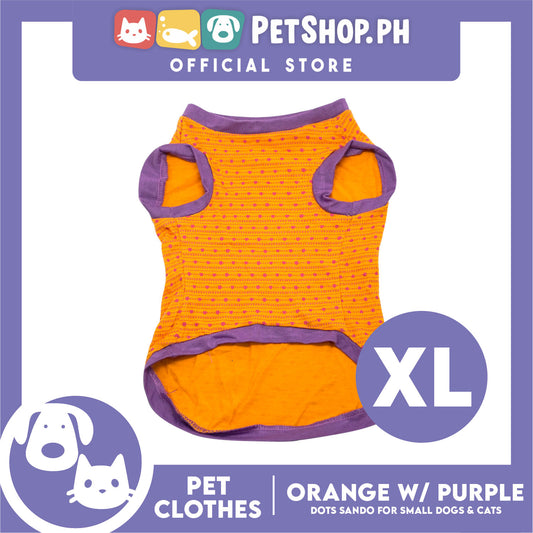Pet Shirt Orange with Pink Dots Sando (Extra Large) Perfect Fit for Dogs and Cats Cloth
