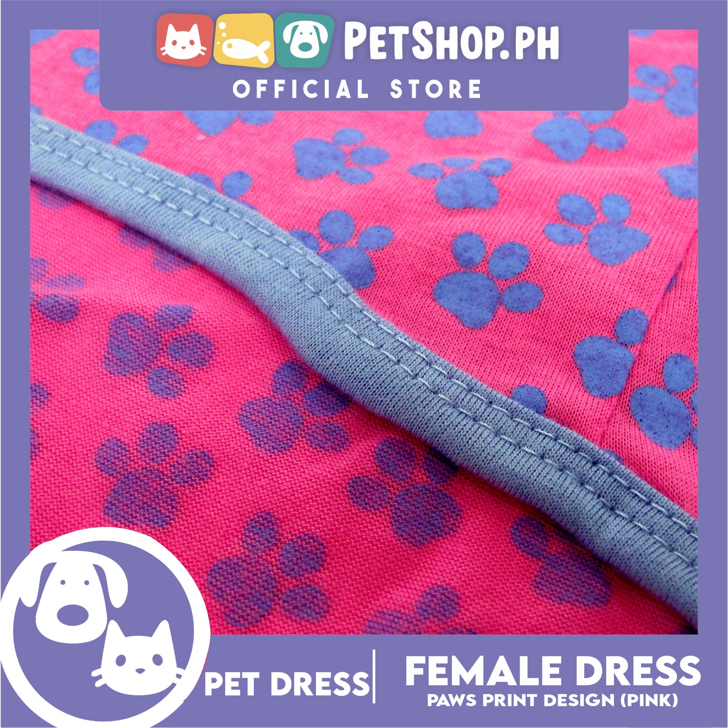 Pet Sando Blue Paw Design (Medium Size) Sleeveless for Puppy, Small Dog- Sando Breathable Clothes,Pet T-shirt,Sweat Shirt