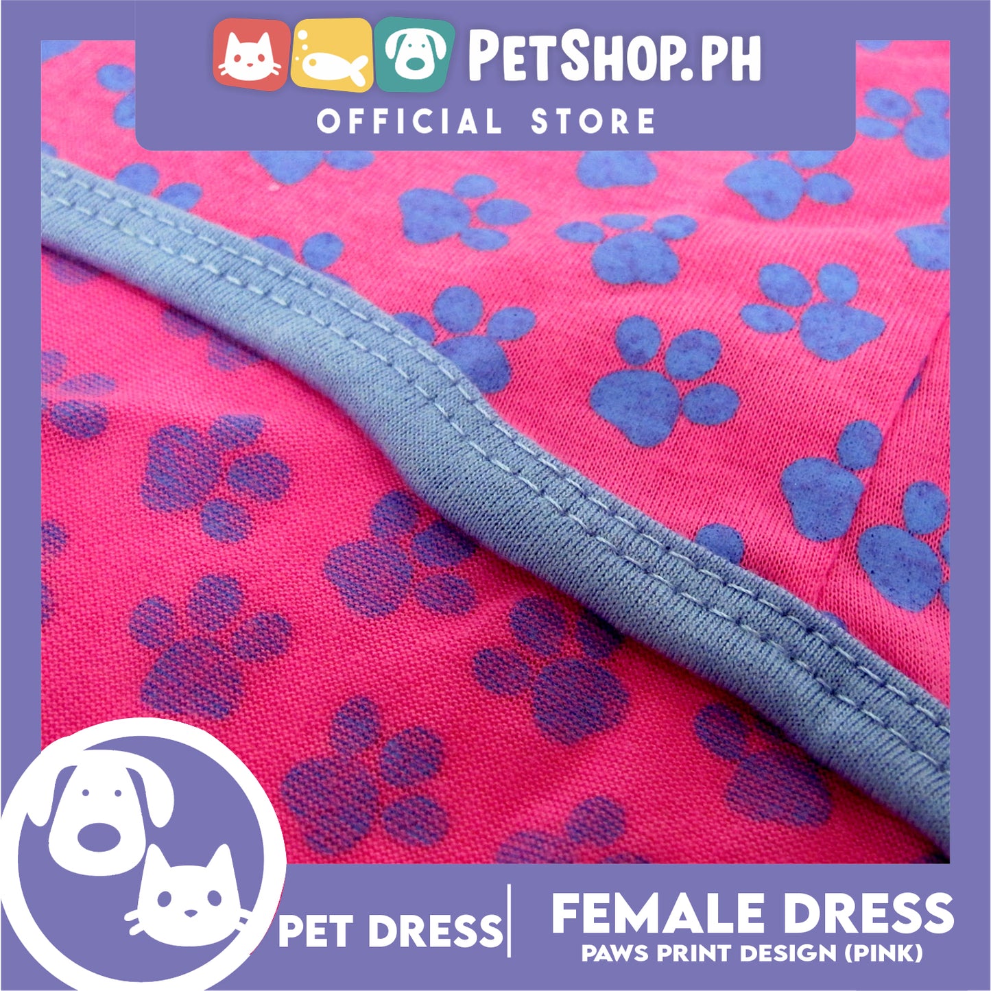 Pet Shirt Blue Paw Design (Small Size) Sleeveless for Puppy, Small Dog- Sando Breathable Clothes, Pet T-shirt, Sweat Shirt