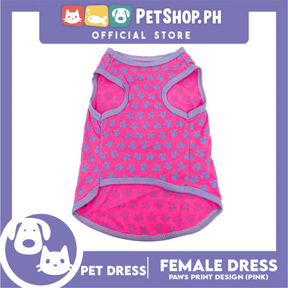 Pet Shirt Blue Paw Design (Small Size) Sleeveless for Puppy, Small Dog- Sando Breathable Clothes, Pet T-shirt, Sweat Shirt