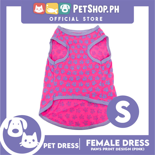 Pet Shirt Blue Paw Design (Small Size) Sleeveless for Puppy, Small Dog- Sando Breathable Clothes, Pet T-shirt, Sweat Shirt