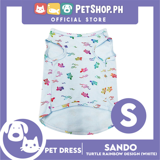 Pet Shirt Sea Turtle Silky Print Rainbow Sleeveless (Small Size) for Puppy Small Dog