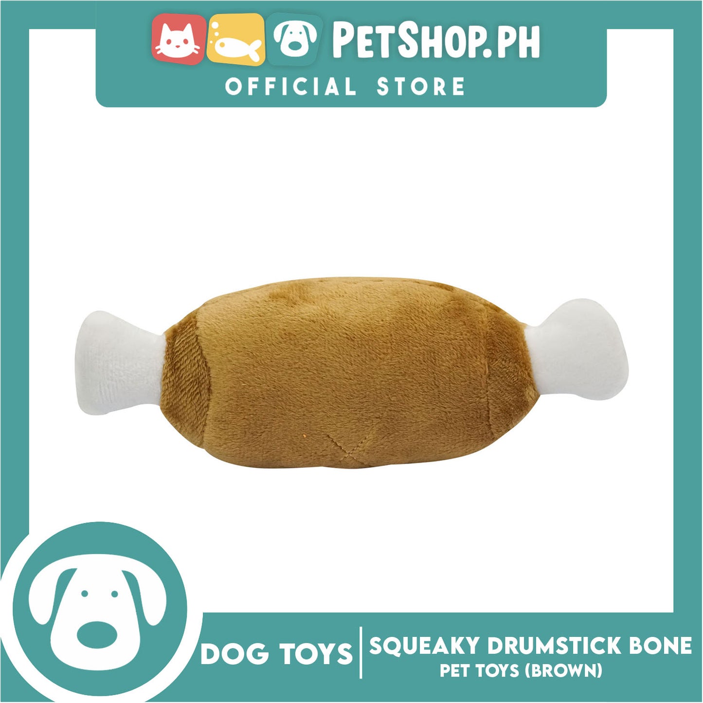Squeaky Drumstick Brown Bone Pet Toy Puppy Dog Funny Soft Plush Toy