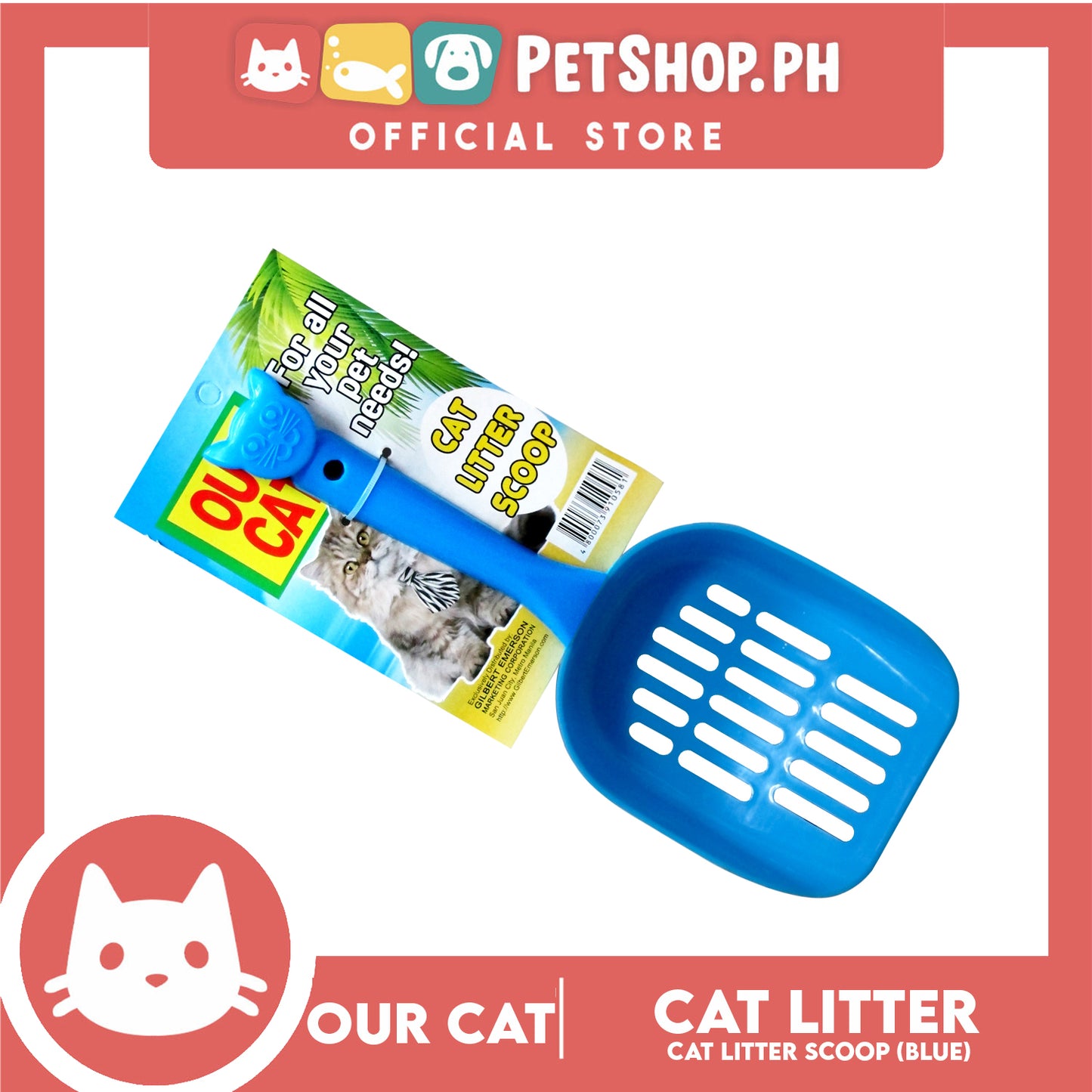 Our Cat Cat Litter Scoop (Blue) Easily Scoops Underneath Cat Litter