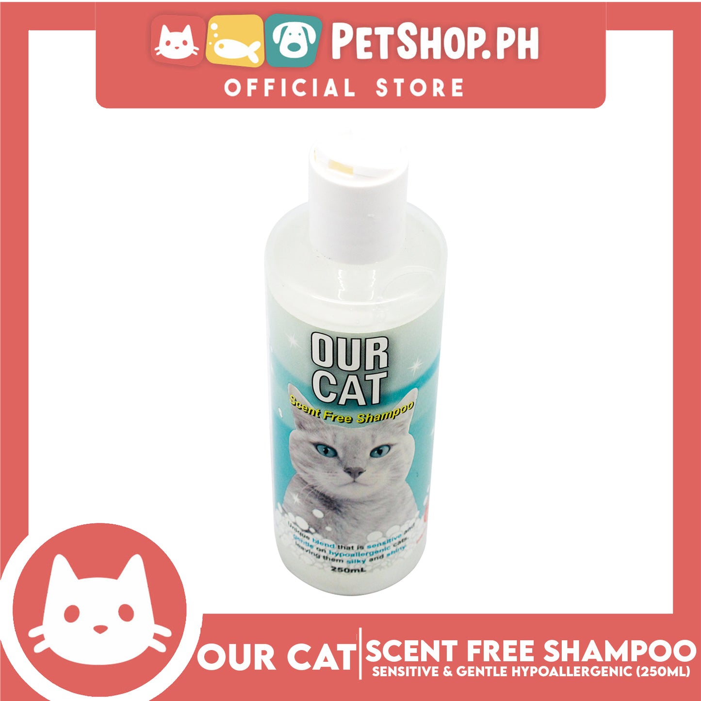 Our Cat Scent Free Shampoo For Cats 250ml
