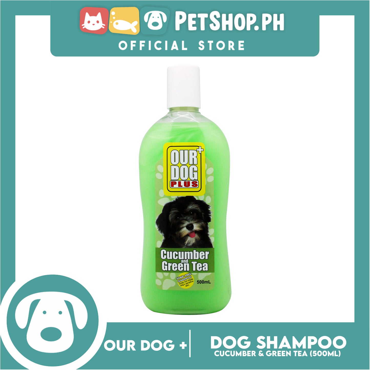 Our Dog Plus Cucumber and Green Tea Shampoo 500ml for Dogs