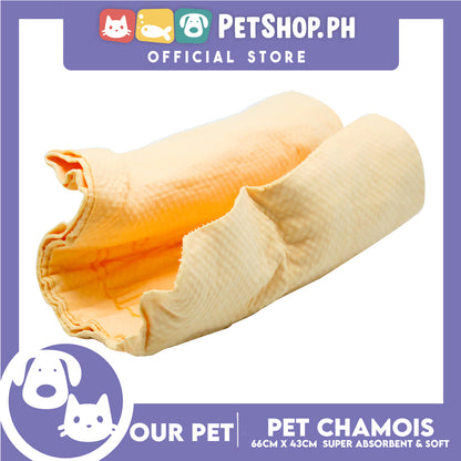 Our Pet Chamois Drying Towel 26x17'' (Large) Super Absorbent and Soft Towel for Pets