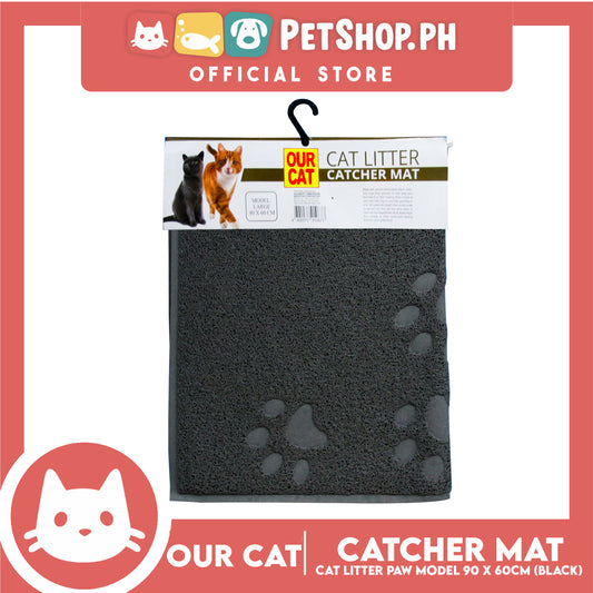 Our Cat Litter Catcher Mat Rectangle For Cats 90x60cm Large Size (Grey)