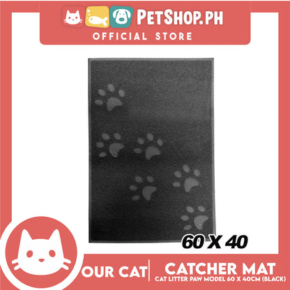 Our Cat Litter Catcher Mat Rectangle For Cats 60x40cm Small Size (Grey)