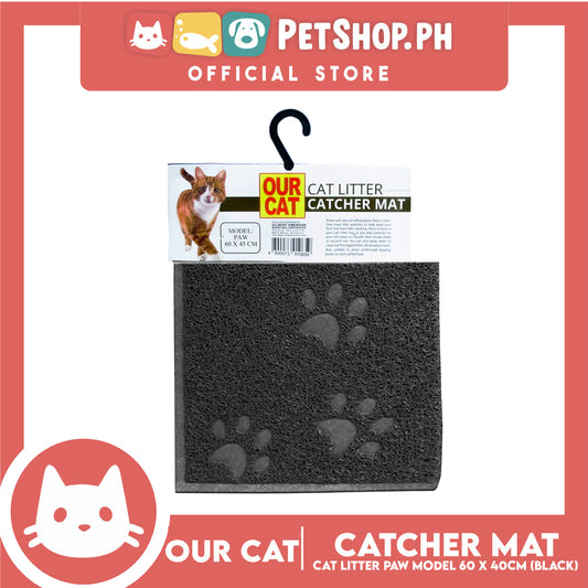 Our Cat Litter Catcher Mat Rectangle For Cats 60x40cm Small Size (Grey)