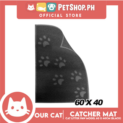 Our Cat Litter Catcher Mat Rectangle For Cats 60x40cm Small Size (Grey)