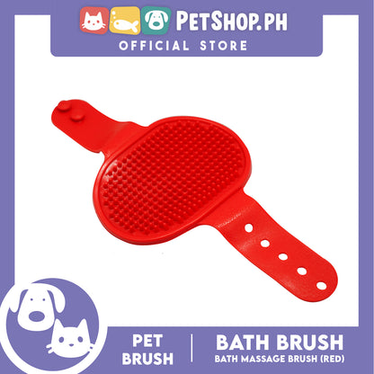 Pet Brush Bath Brush Bath Massage (Red) Pet Palm Grooming Massage Hair