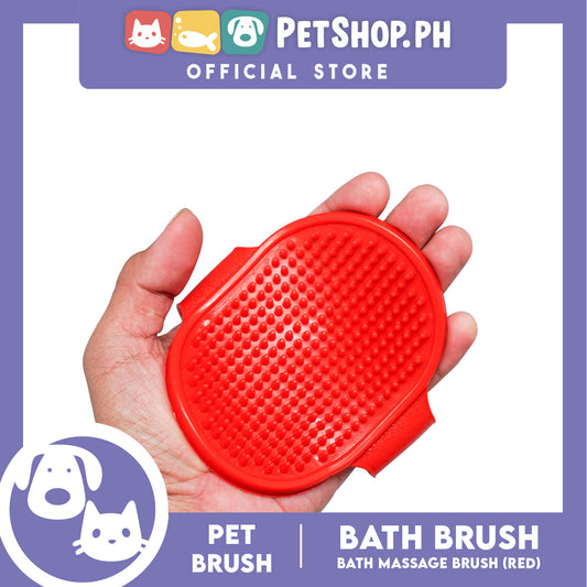 Pet Brush Bath Brush Bath Massage (Red) Pet Palm Grooming Massage Hair