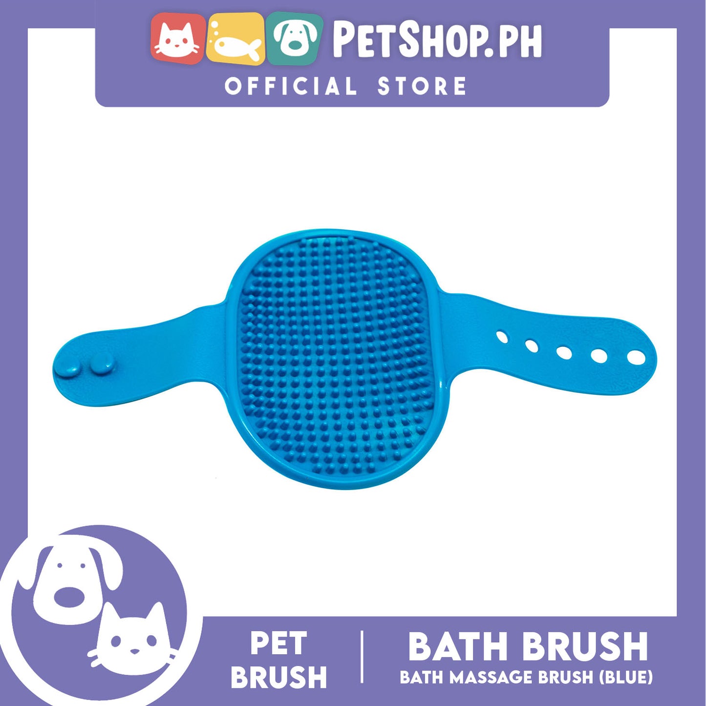 Pet Brush Bath Brush Bath Massage (Blue) Pet Palm Grooming Massage Hair