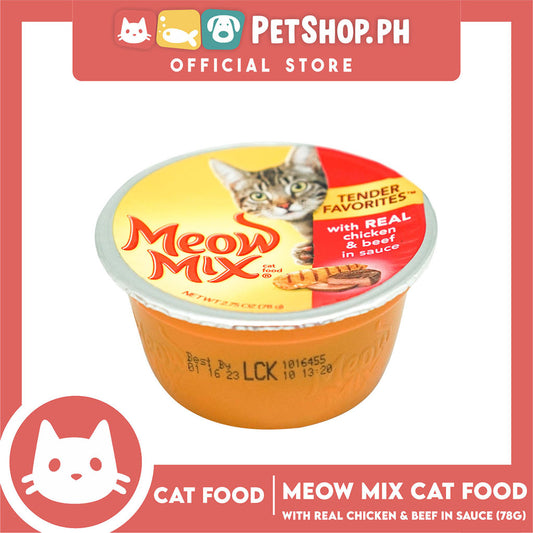 Meow Mix Tender Favorites with Real Chicken and Beef in Sauce 78g