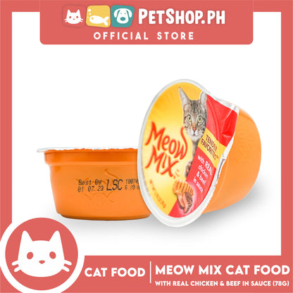 Meow Mix Tender Favorites with Real Chicken and Beef in Sauce 78g