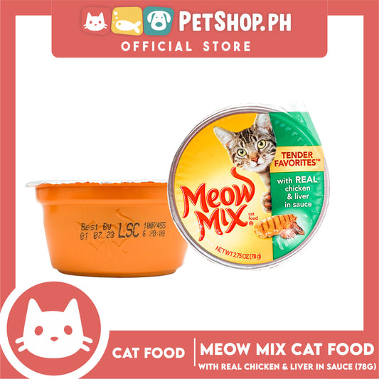 Meow Mix Tender Favorites with Real Chicken and Liver in Sauce 78g