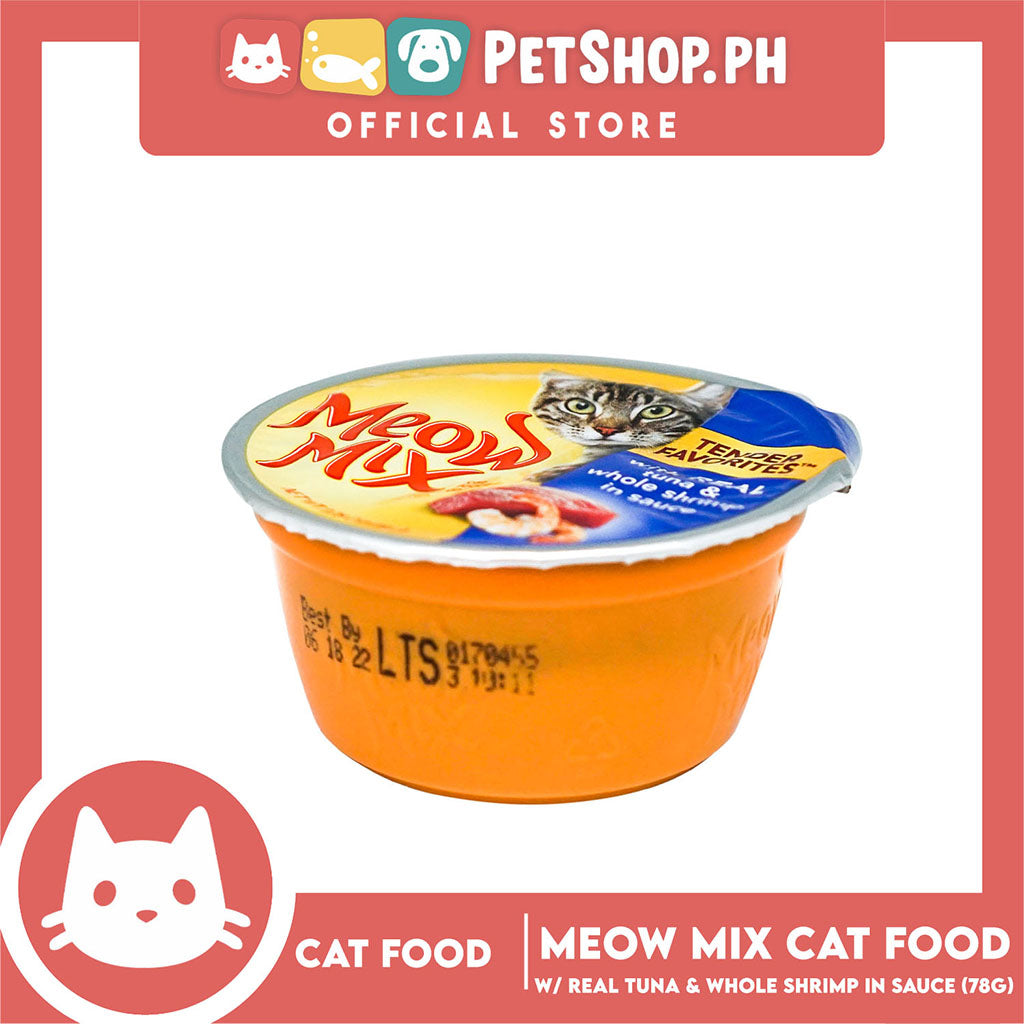 Meow Mix Tender Favorites with Real Tuna  and Whole Shrimp in Sauce 78g