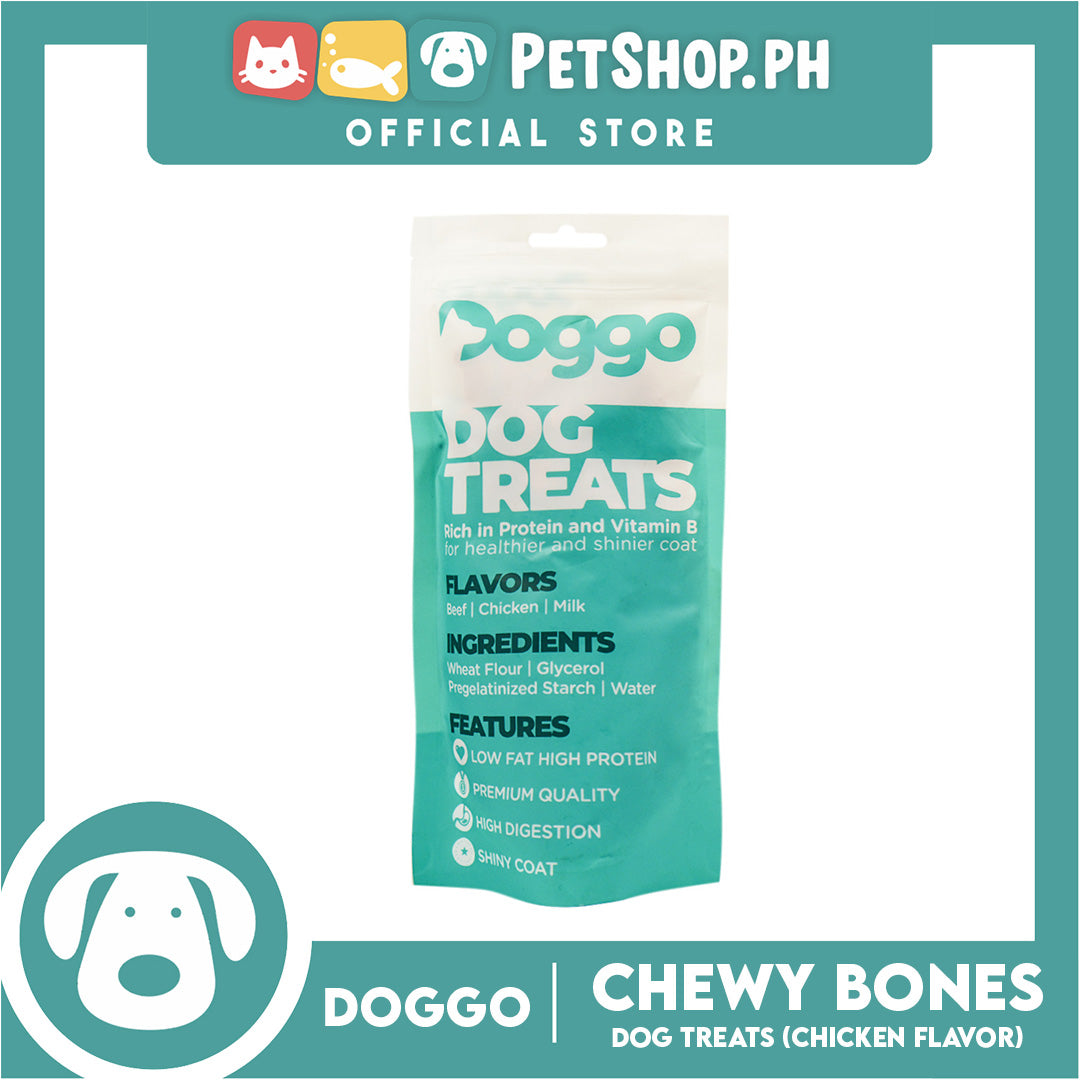 Doggo Dog Treats Chewy Bones 160 grams, 20 pcs. (Chicken Flavor)