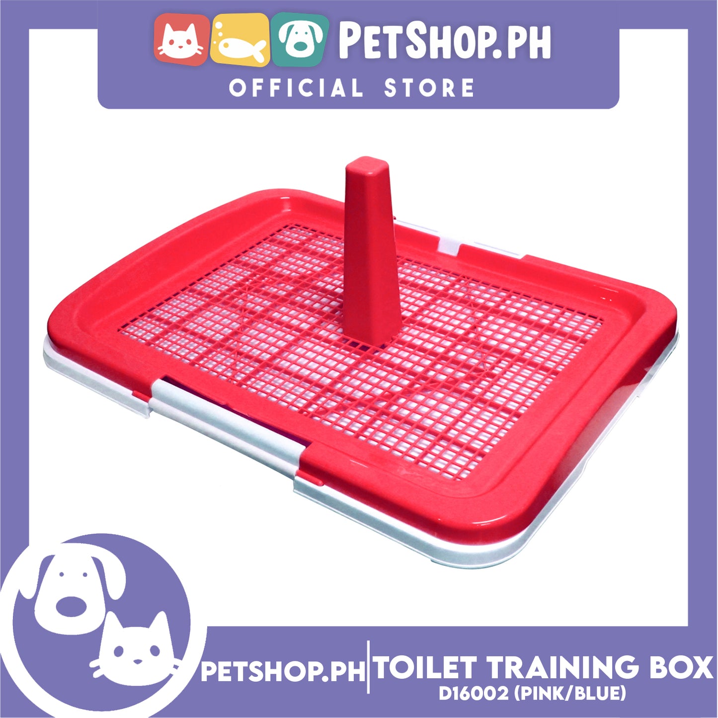 Pet Toilet Training Box 12x19'' D16002 (Pink) for Puppies and Kitties