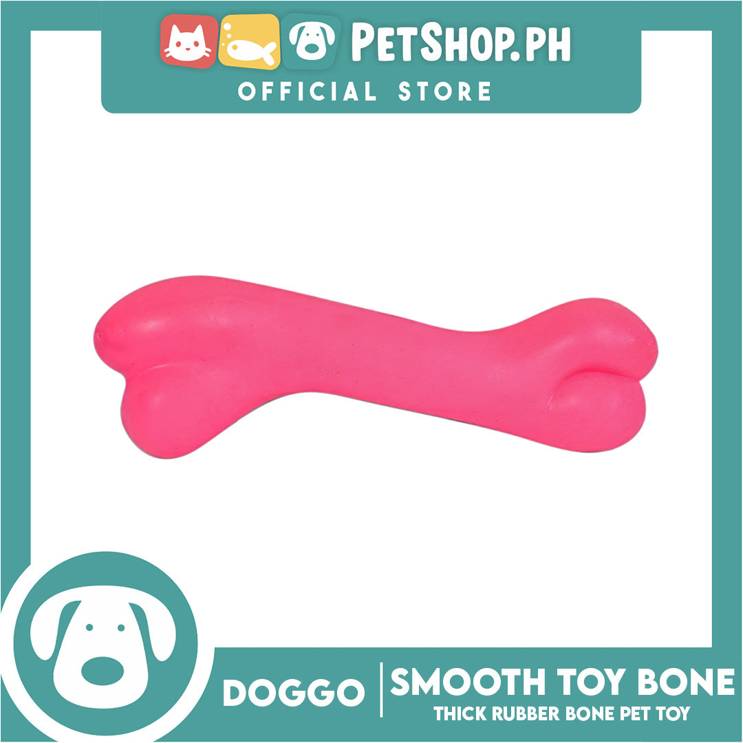 Doggo Smooth Bone (Pink) Small Size Thick Rubber Material Dog Toy