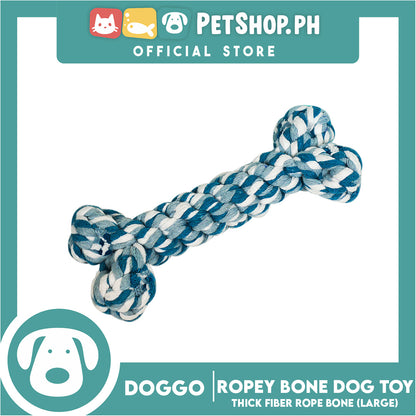 Doggo Ropey Bone Blue Color (Large) Thick Fiber Braided Bone Dog Toy