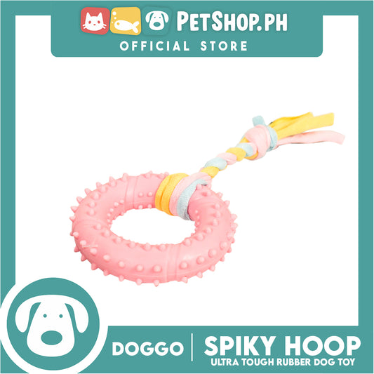 Doggo Spiky Hoop (Pink) Ultra Tough Rubber Pet Toy