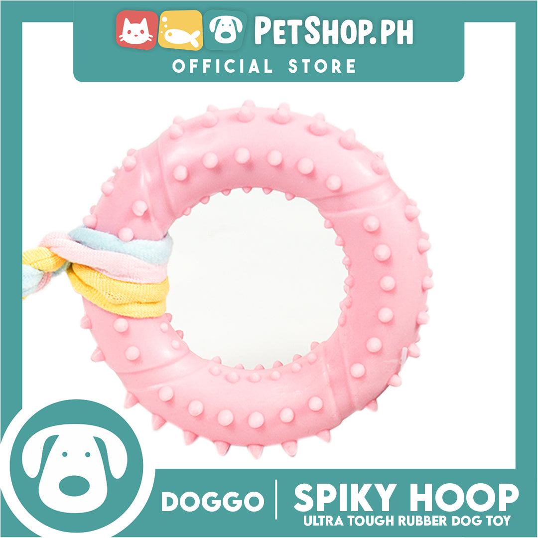 Doggo Spiky Hoop (Pink) Ultra Tough Rubber Pet Toy