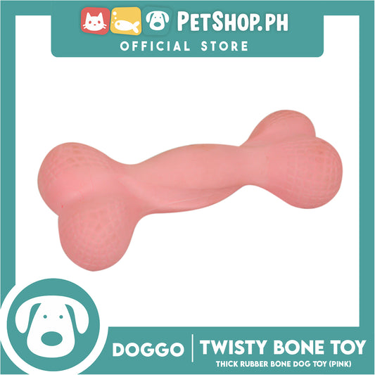 Doggo Twisty Bone (Pink) Ultra Tough Rubber Dog Toy