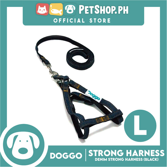 Doggo Denim Harness Large Size (Black) Harness for Dog