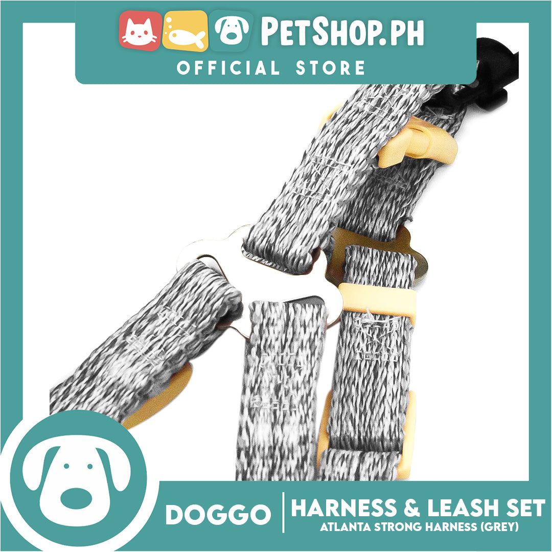 Doggo Atlanta Strong Harness and Leash Set Large (Gray)