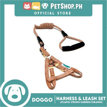 Doggo Atlanta Strong Harness and Leash Set Large (Orange)