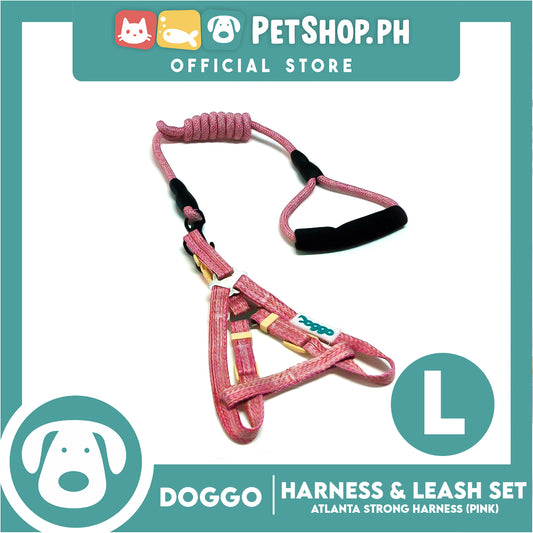 Doggo Atlanta Strong Harness and Leash Set Large (Pink)