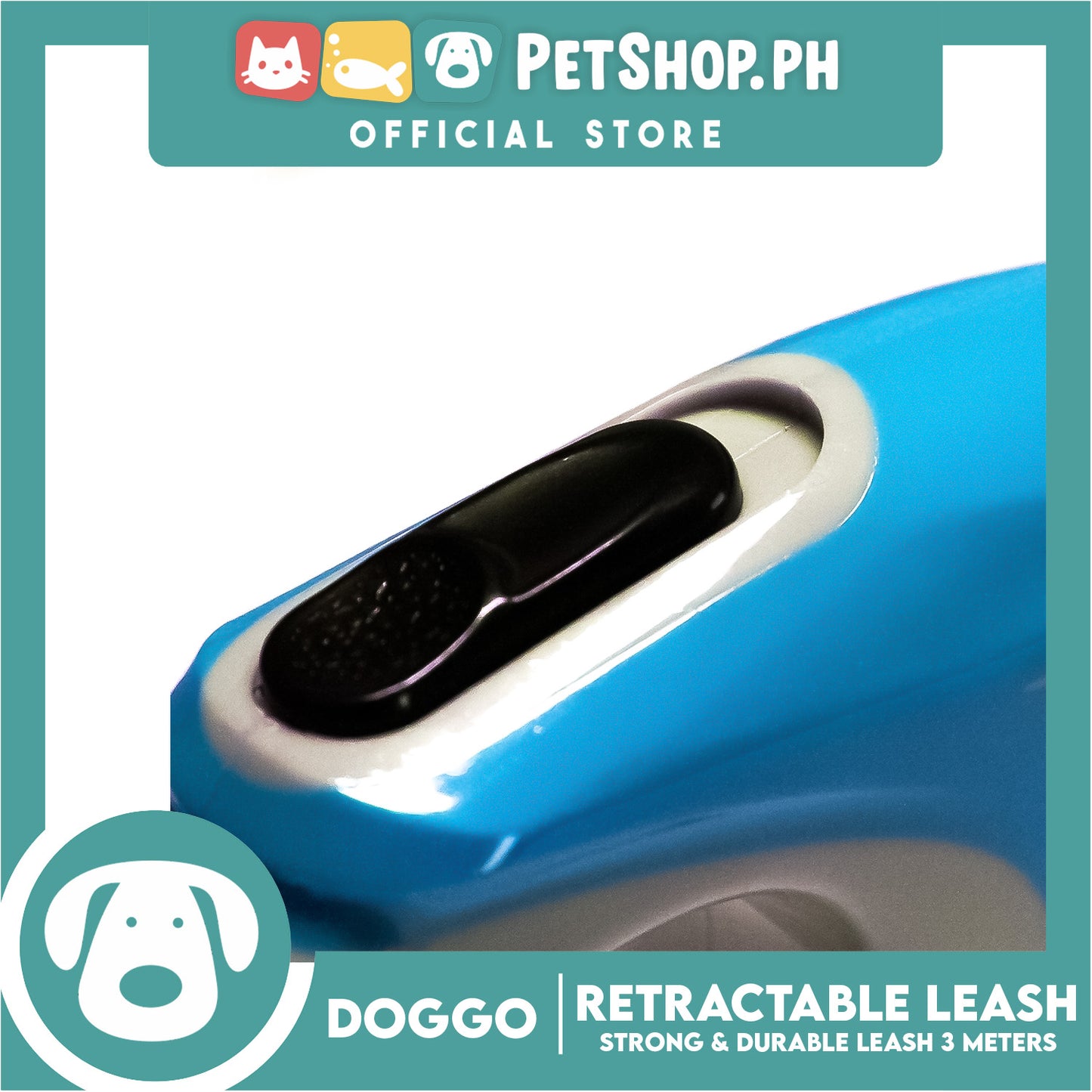 Doggo Retractable Leash 3M (Blue) Strong And Durable, In Comfort And Control Running And Convenient